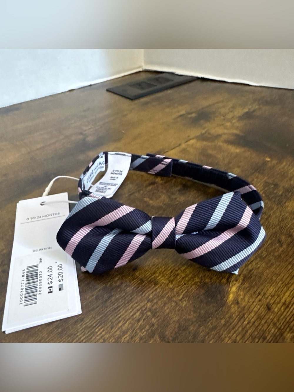 NWT Janie and Jack SPECIAL OCCASION Navy Pink Blue Stripes  Bow Tie Size 0 to 24